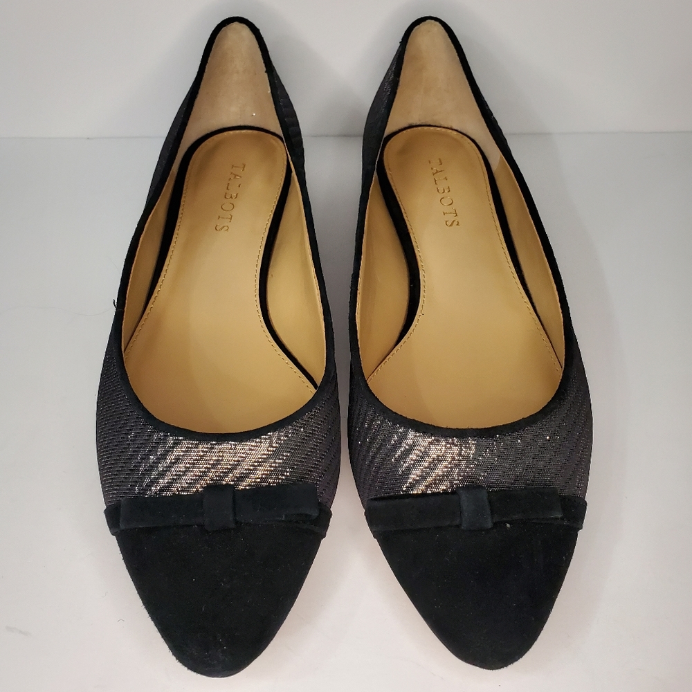 Talbots suede bow ballet flats